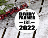 Dairy Farmer Established EST. 2022 - Circle Ornament