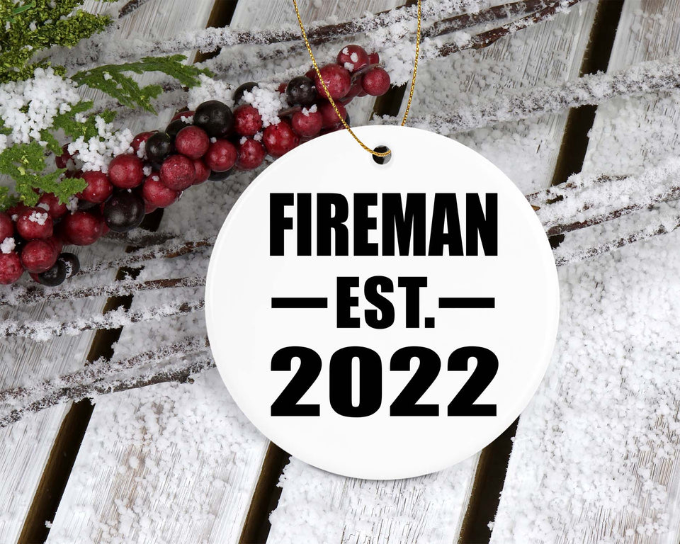 Fireman Established EST. 2022 - Circle Ornament