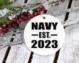 Navy Established EST. 2023 - Circle Ornament
