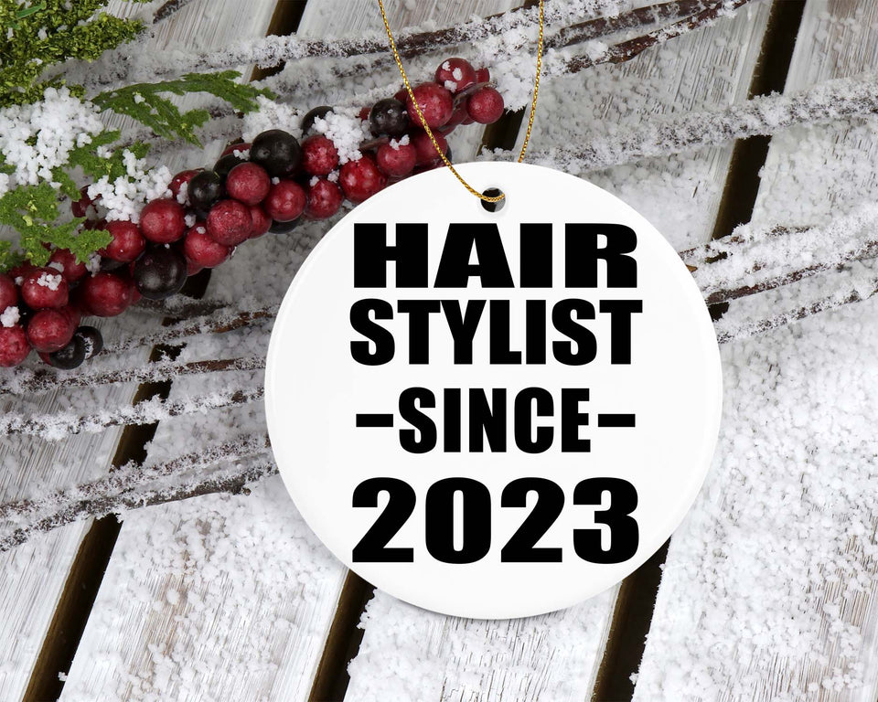 Hair Stylist Since 2023 - Circle Ornament