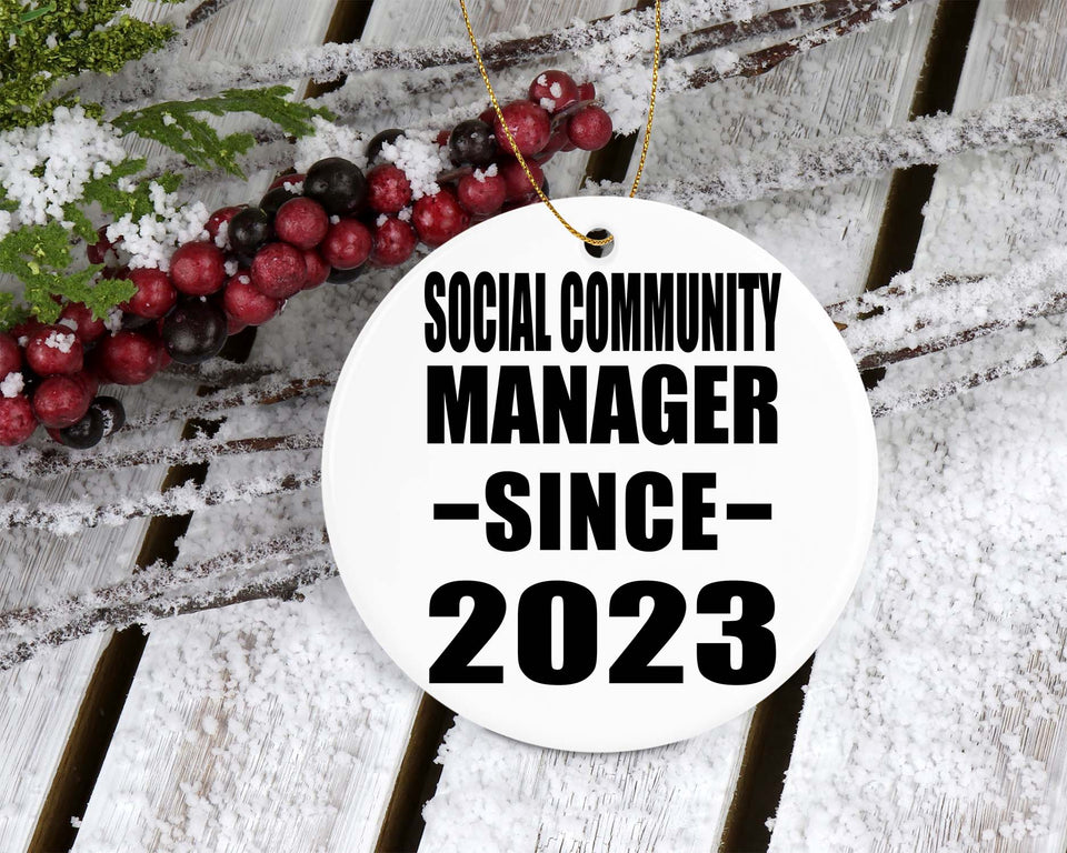 Social Community Manager Since 2023 - Circle Ornament