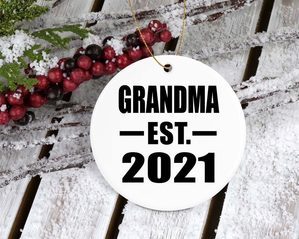 Grandma Established EST. 2021 - Circle Ornament