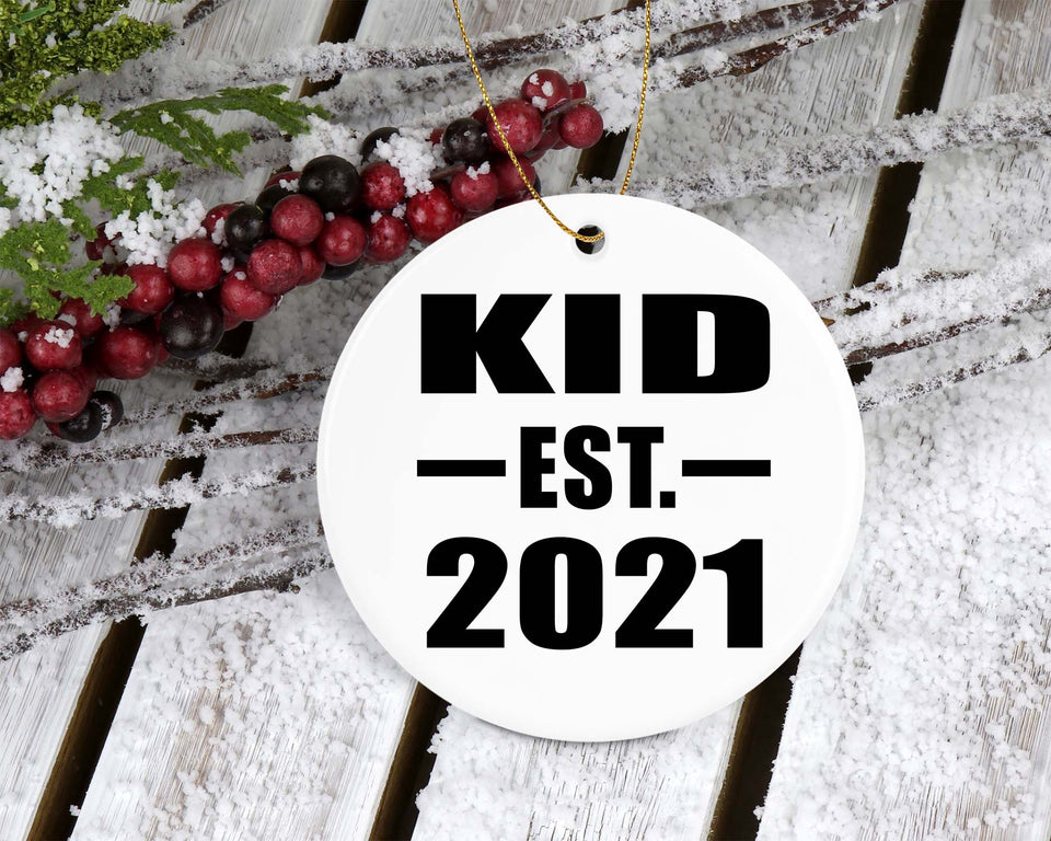 Kid Established EST. 2021 - Circle Ornament