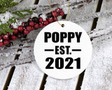 Poppy Established EST. 2021 - Circle Ornament