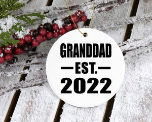 Granddad Established EST. 2022 - Circle Ornament