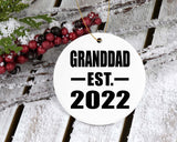 Granddad Established EST. 2022 - Circle Ornament