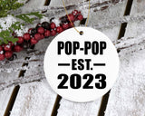 Pop-Pop Established EST. 2023 - Circle Ornament