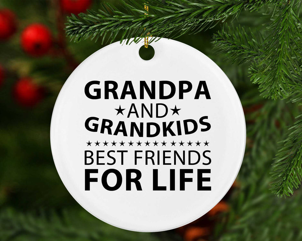 Grandpa and Grandkids, Best Friends For Life - Circle Ornament
