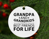 Grandpa and Grandkids, Best Friends For Life - Circle Ornament