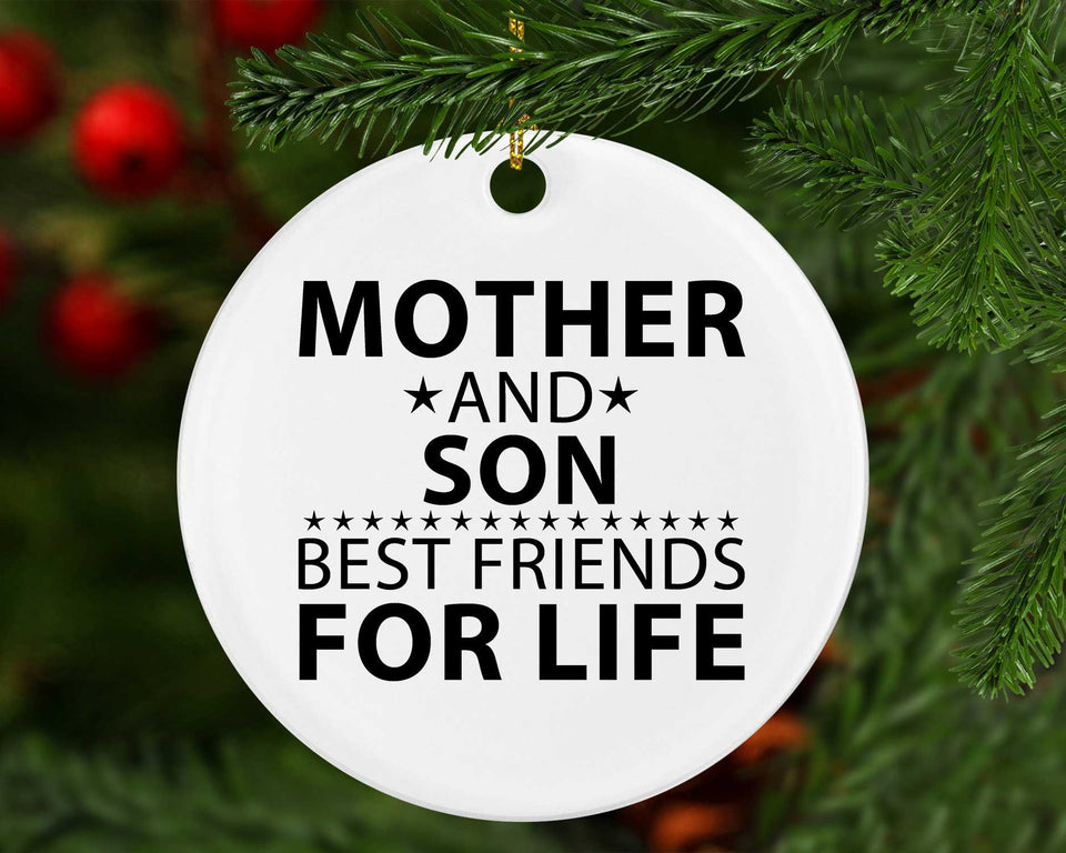 Mother and Son, Best Friends For Life - Circle Ornament