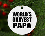 World's Okayest Papa (Grandpa) - Circle Ornament
