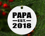 Papa (Grandpa) Established EST. 2018 - Circle Ornament