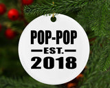 Pop-Pop Established EST. 2018 - Circle Ornament