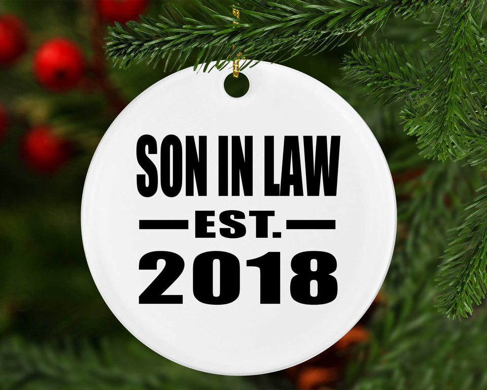 Son In Law Established EST. 2018 - Circle Ornament