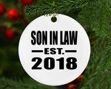 Son In Law Established EST. 2018 - Circle Ornament
