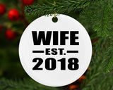 Wife Established EST. 2018 - Circle Ornament