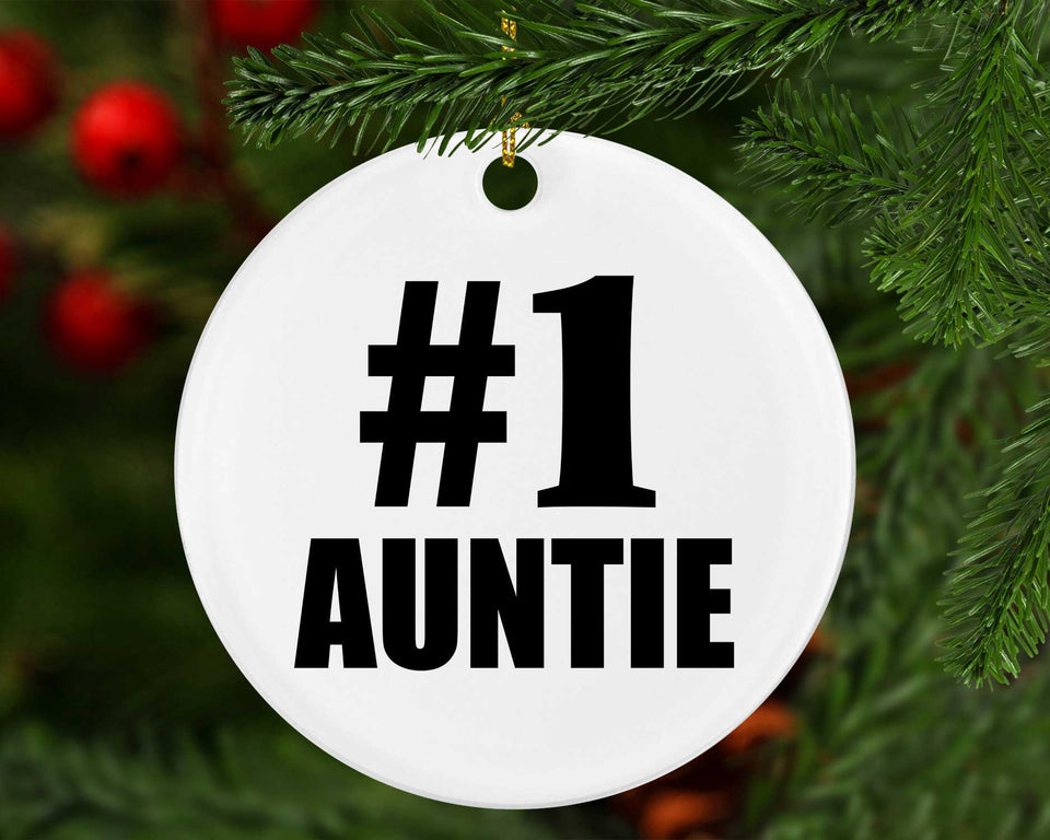 Number One #1 Auntie - Circle Ornament