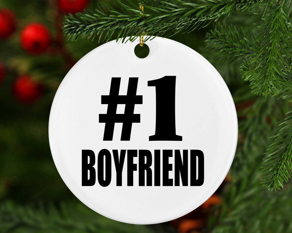 Number One #1 Boyfriend - Circle Ornament