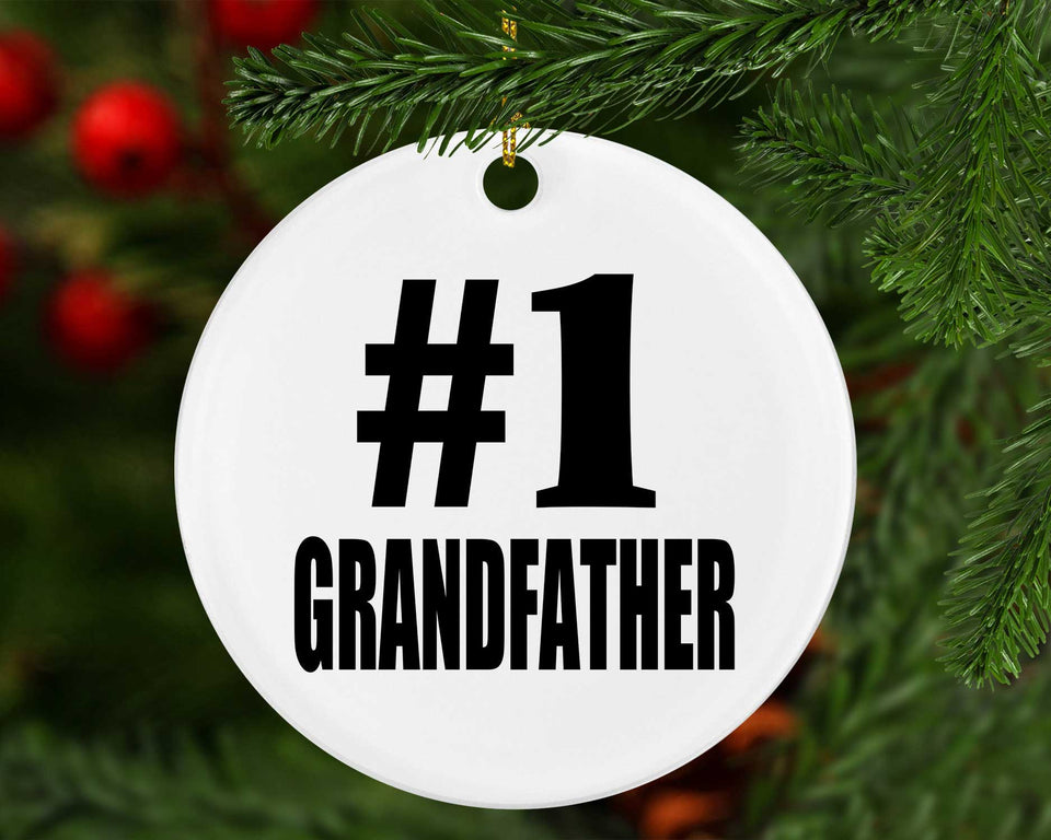 Number One #1 Grandfather - Circle Ornament