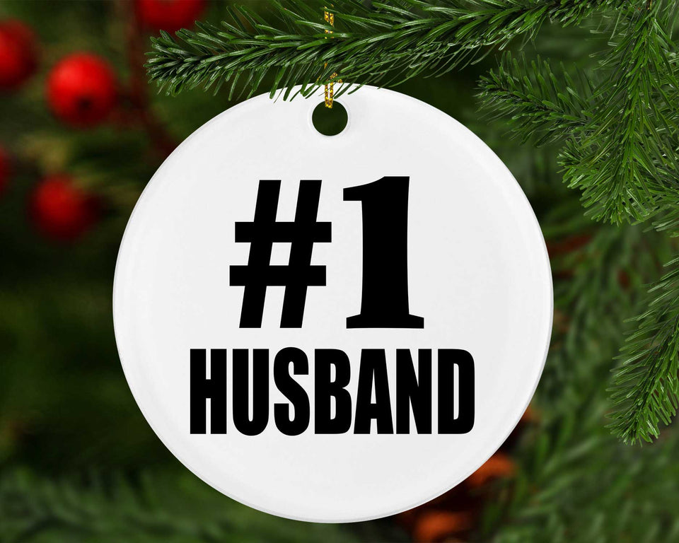Number One #1 Husband - Circle Ornament