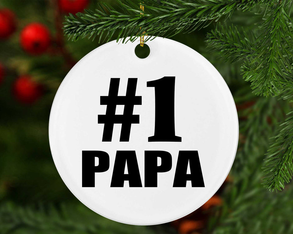 Number One #1 Papa (Grandpa) - Circle Ornament