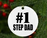 Number One #1 Step Dad - Circle Ornament