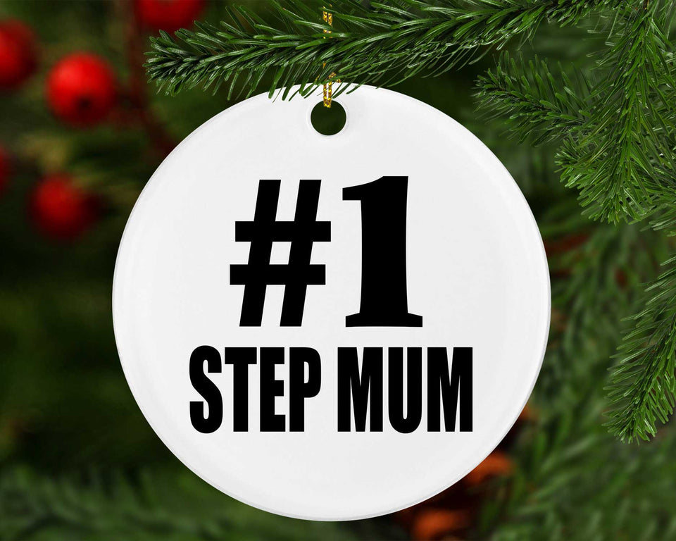 Number One #1 Step Mum - Circle Ornament