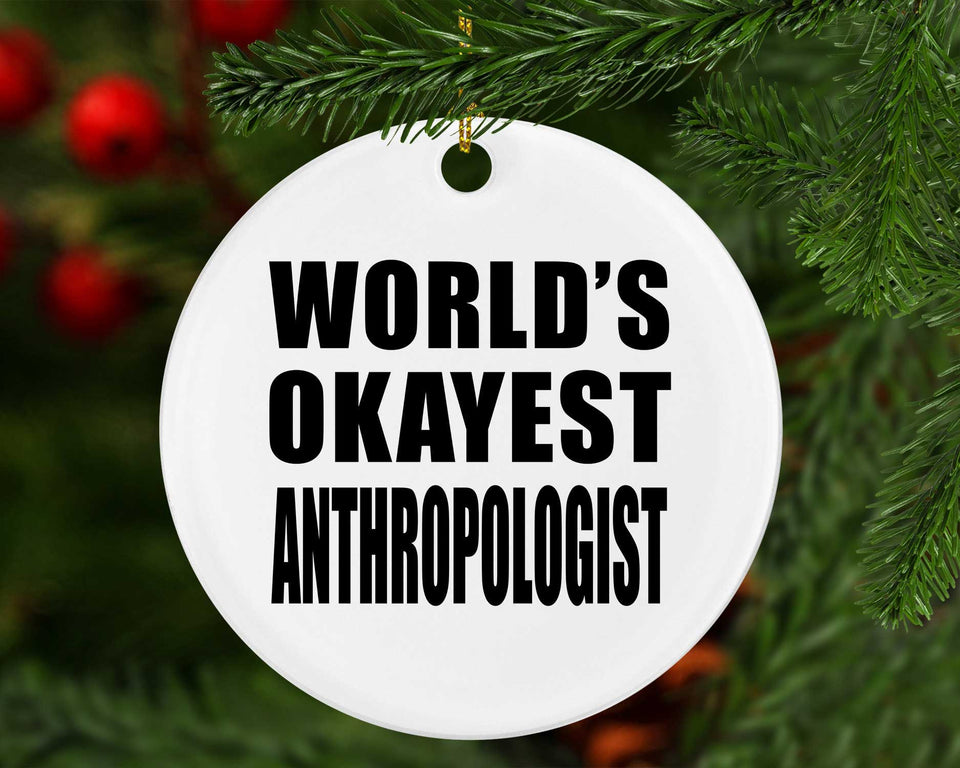 World's Okayest Anthropologist - Circle Ornament