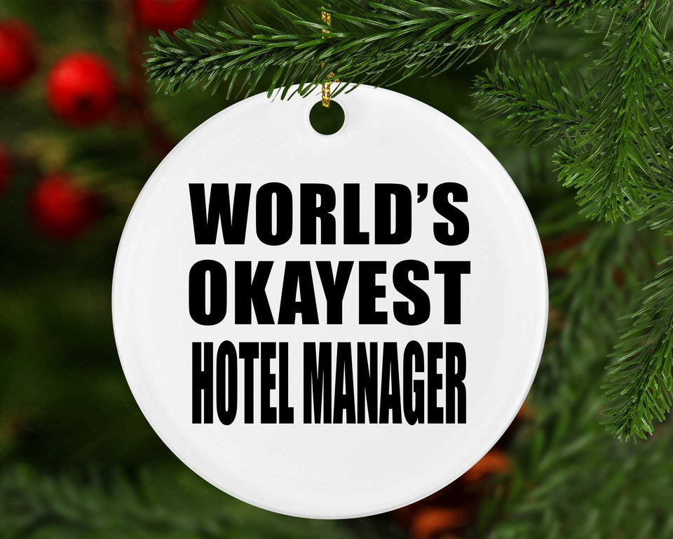 World's Okayest Hotel Manager - Circle Ornament