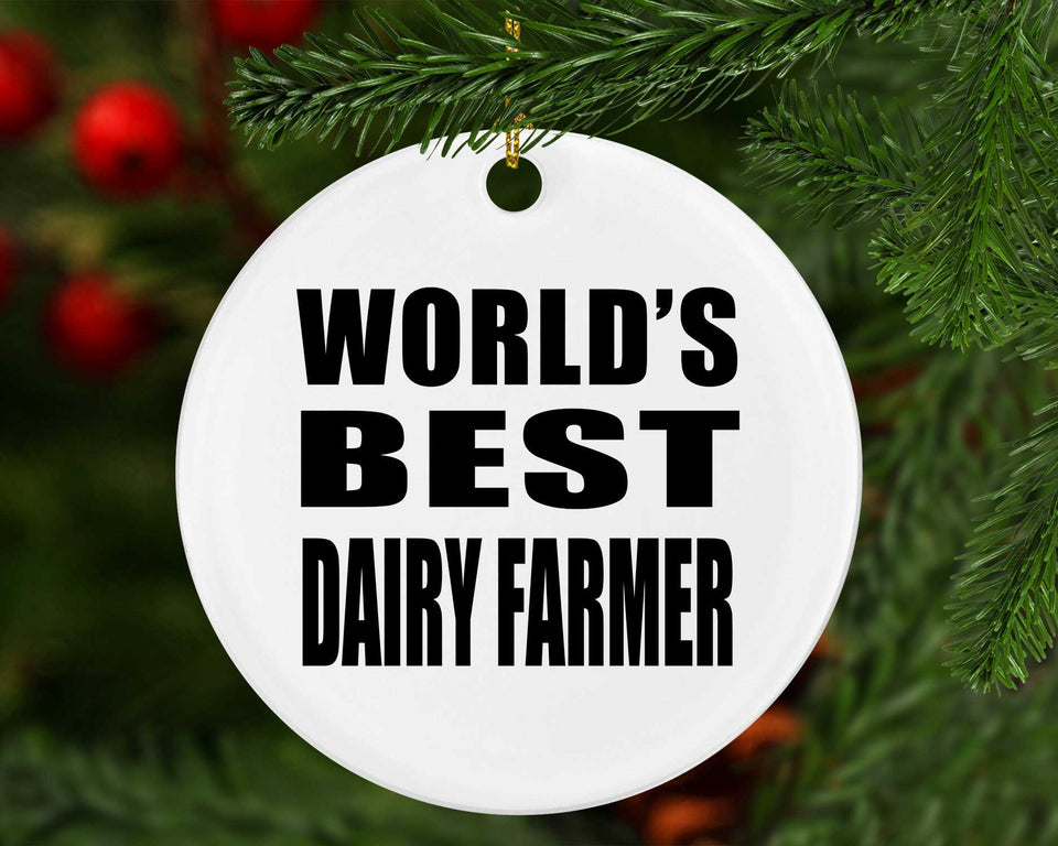 World's Best Dairy Farmer - Circle Ornament