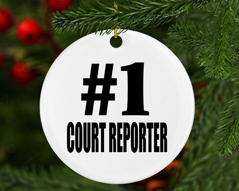 Number One #1 Court Reporter - Circle Ornament