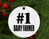 Number One #1 Dairy Farmer - Circle Ornament