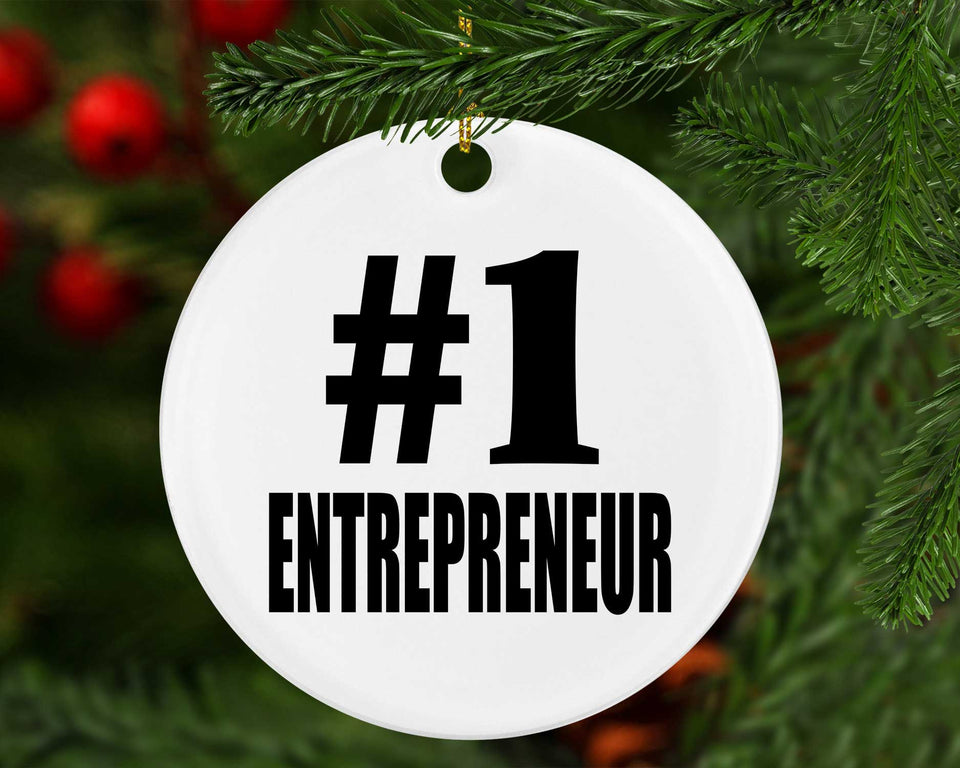 Number One #1 Entrepreneur - Circle Ornament