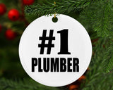 Number One #1 Plumber - Circle Ornament