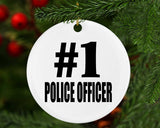 Number One #1 Police Officer - Circle Ornament