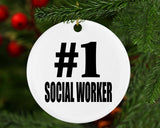 Number One #1 Social Worker - Circle Ornament