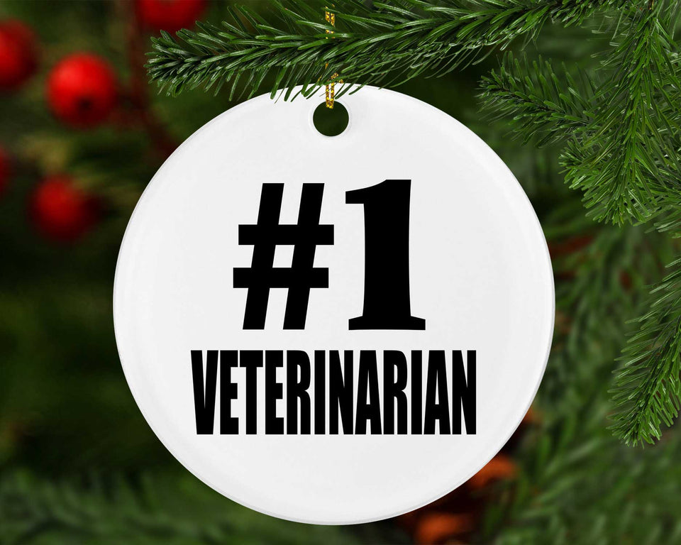 Number One #1 Veterinarian - Circle Ornament
