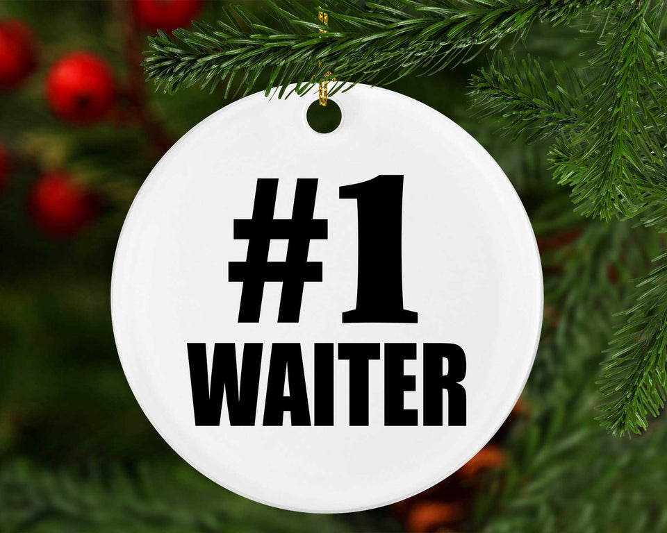 Number One #1 Waiter - Circle Ornament