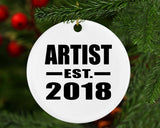 Artist Established EST. 2018 - Circle Ornament