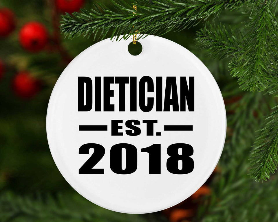 Dietician Established EST. 2018 - Circle Ornament