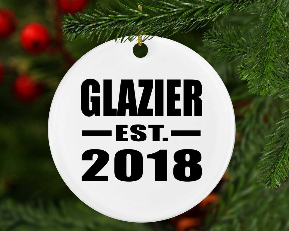 Glazier Established EST. 2018 - Circle Ornament