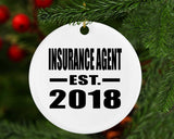 Insurance Agent Established EST. 2018 - Circle Ornament