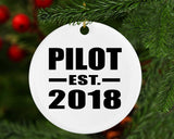 Pilot Established EST. 2018 - Circle Ornament