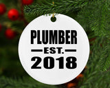 Plumber Established EST. 2018 - Circle Ornament