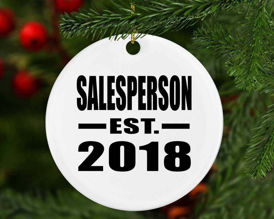 Salesperson Established EST. 2018 - Circle Ornament