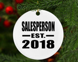 Salesperson Established EST. 2018 - Circle Ornament
