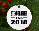 Stenographer Established EST. 2018 - Circle Ornament