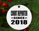 Court Reporter Since 2018 - Circle Ornament