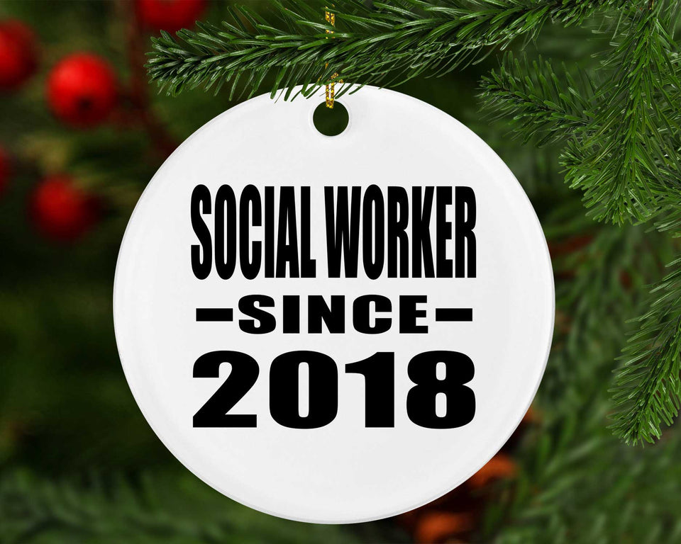 Social Worker Since 2018 - Circle Ornament