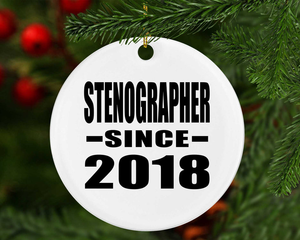 Stenographer Since 2018 - Circle Ornament